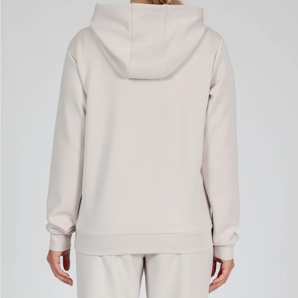 Lazy pants PREMIUM LUXE SUEDED SCUBA HOODIE IN BONE - Picture 2 of 8